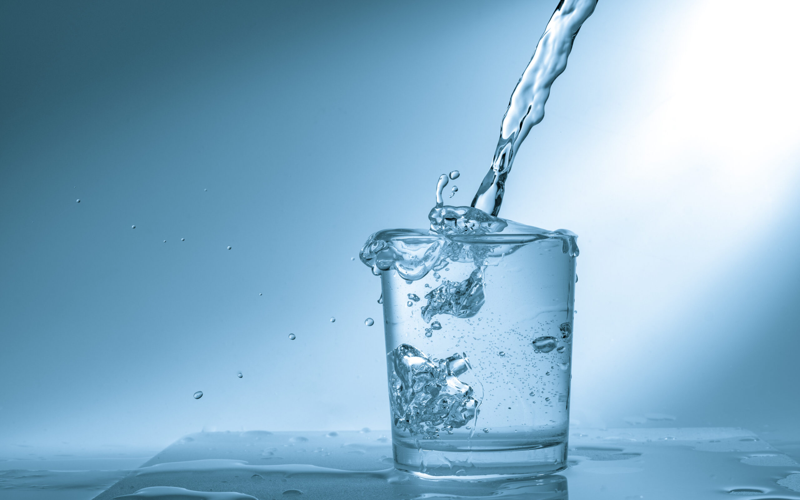 Glass of water to stay hydrated