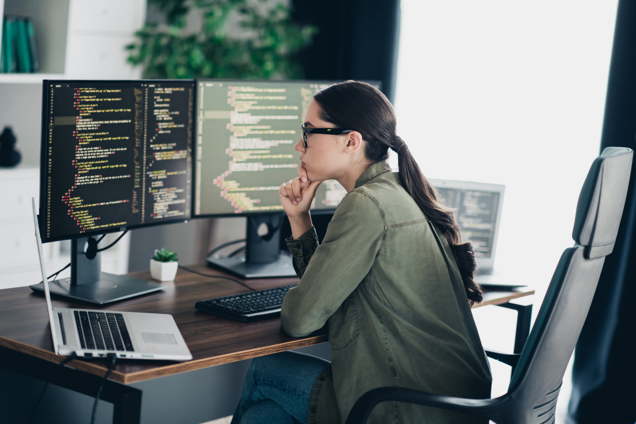 Person blinking while working on a computer