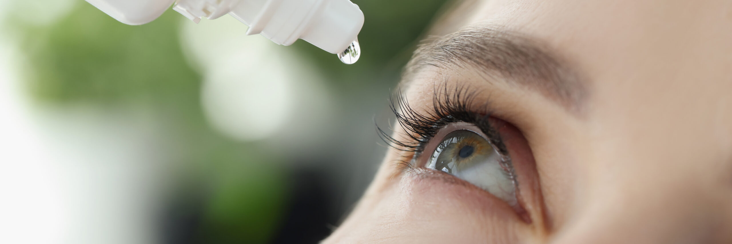 Close-up of comfortable eyes after dry eye relief